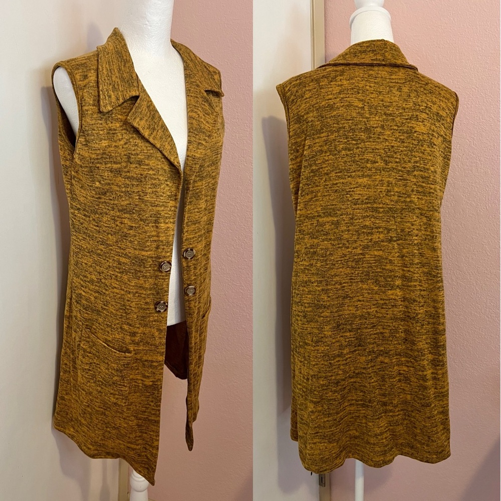 Marled Mustard and Grey Vest